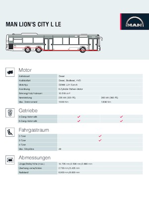 Bus urbain MAN Lion’s City L LE