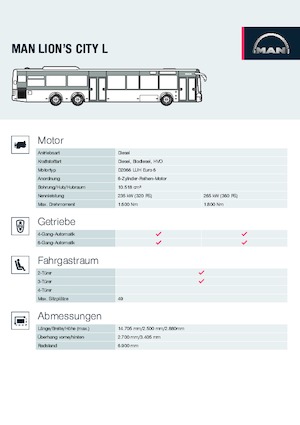 Bus urbain MAN Lion’s City L