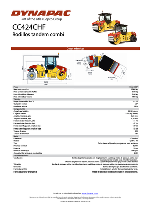 Rouleaux mixte Dynapac CC 424 C HF