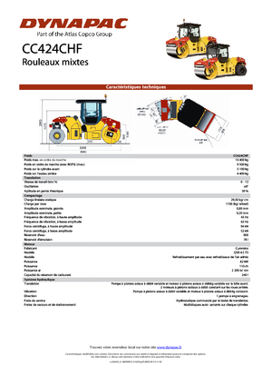 Rouleaux mixte Dynapac CC 424 C HF
