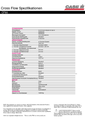 Moissonneuse-batteuses Case IH CF 80 Cross Flow B1