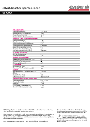 Moissonneuse-batteuses Case IH CT 5050