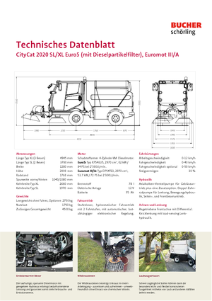 Balayeuses compactes Bucher-Schörling CityCat 2020 SL