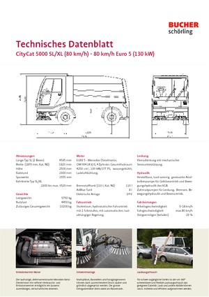 Balayeuses compactes Bucher-Schörling CityCat 5000 XL