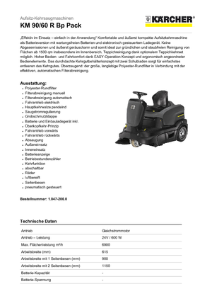 Balayeuses compactes Kärcher KM 90/60 R Bp Pack