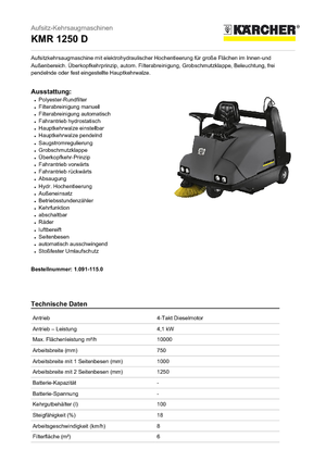 Balayeuses compactes Kärcher KMR 1250 D