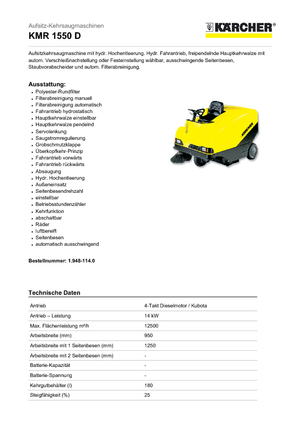 Balayeuses compactes Kärcher KMR 1550 D