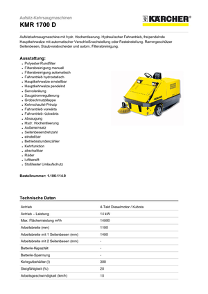 Balayeuses compactes Kärcher KMR 1700 D
