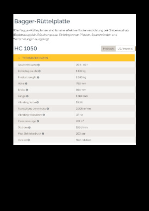 Plaques vibrantes montables Epiroc HC 1050 