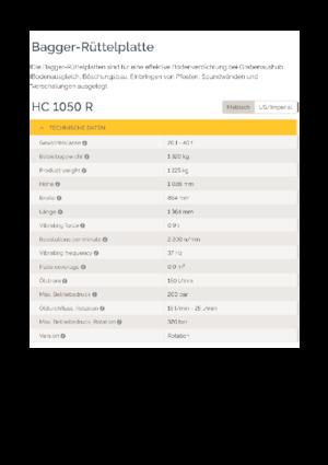 Plaques vibrantes montables Epiroc HC 1050 R 