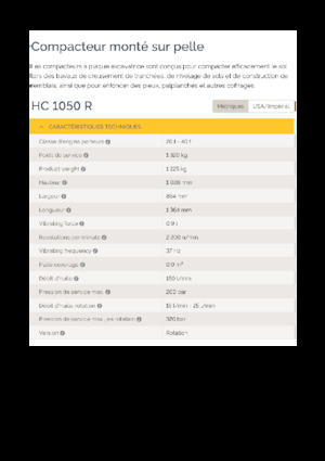 Plaques vibrantes montables Epiroc HC 1050 R 
