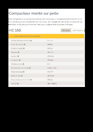 Plaques vibrantes montables Epiroc HC 150 