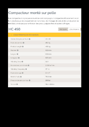 Plaques vibrantes montables Epiroc HC 450 