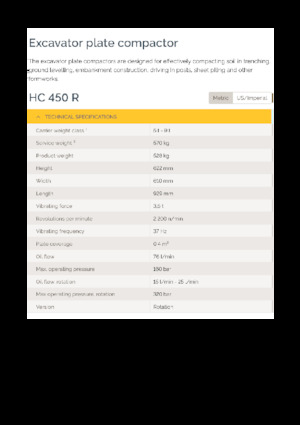 Plaques vibrantes montables Epiroc HC 450 R 