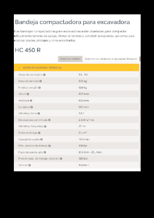 Plaques vibrantes montables Epiroc HC 450 R 