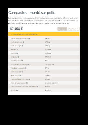 Plaques vibrantes montables Epiroc HC 450 R 