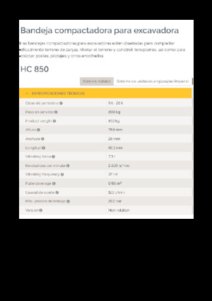 Plaques vibrantes montables Epiroc HC 850 