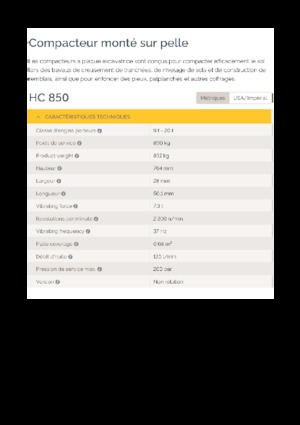 Plaques vibrantes montables Epiroc HC 850 