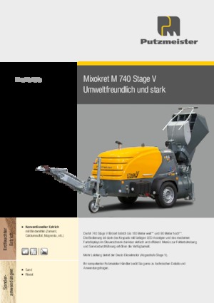 Convoyeurs pneumatiques Putzmeister M 740 DHBS