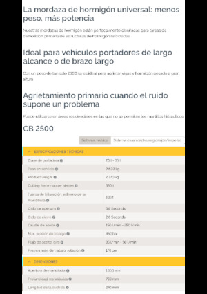 Pinces brise béton Epiroc CB 2500