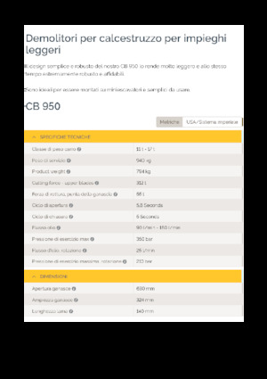 Pinces brise béton Epiroc CB 950