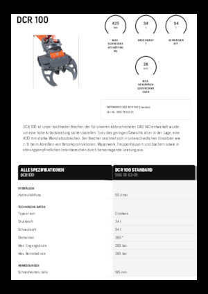 Pinces brise béton Husqvarna DCR 100