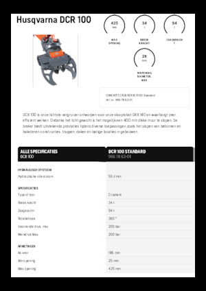 Pinces brise béton Husqvarna DCR 100