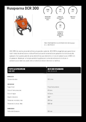 Pinces brise béton Husqvarna DCR 300