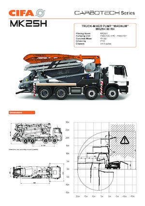 Pompes à béton pour camion CIFA MK25H