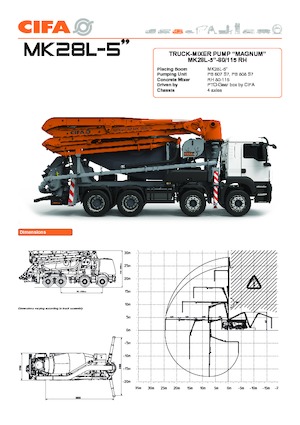 Pompes à béton pour camion CIFA MK28L-5