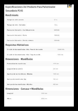 Broyeurs de béton Caterpillar P245