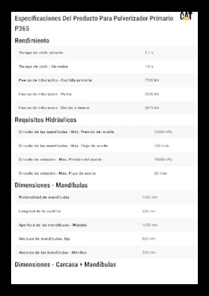 Broyeurs de béton Caterpillar P365