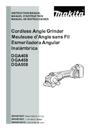 Meuleuses d'angle sans fil Makita DGA508Z