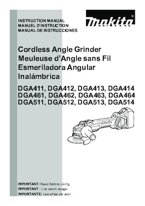Meuleuses d'angle sans fil Makita DGA513RTX1