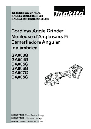 Meuleuses d'angle sans fil Makita GA005GM102
