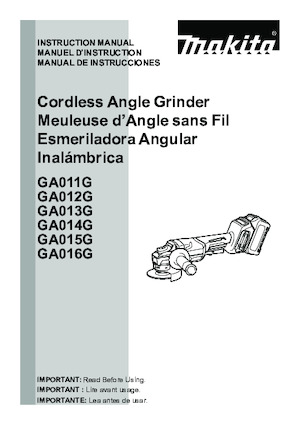 Meuleuses d'angle sans fil Makita GA013GM102