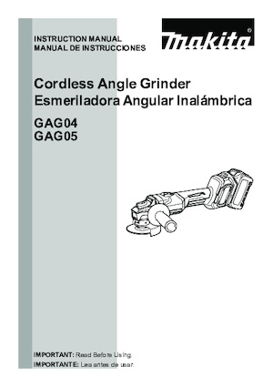 Meuleuses d'angle sans fil Makita GAG04Z