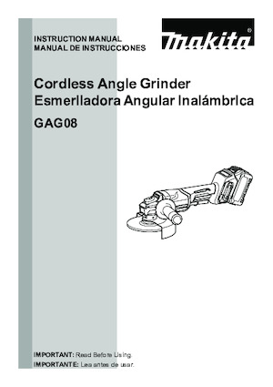 Meuleuses d'angle sans fil Makita GAG08Z