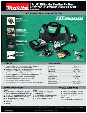 Meuleuses d'angle sans fil Makita XAG04T