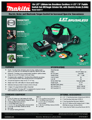 Meuleuses d'angle sans fil Makita XAG11T