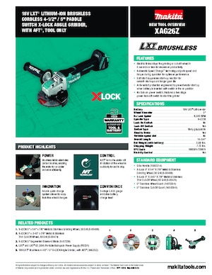 Meuleuses d'angle sans fil Makita XAG26Z