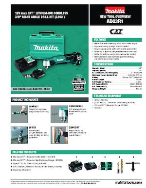 Perceuses et visseuses sans fil Makita AD03R1