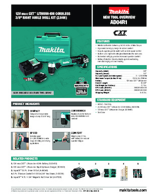 Perceuses et visseuses sans fil Makita AD04R1
