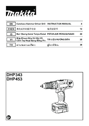 Perceuses et visseuses sans fil Makita DHP453