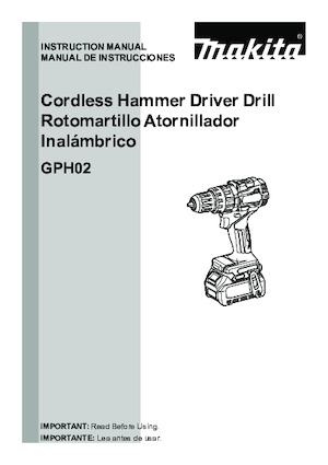 Perceuses et visseuses sans fil Makita GPH02Z