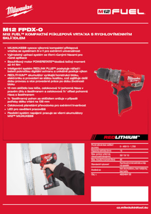 Perceuses et visseuses sans fil Milwaukee M12 FPDX-0