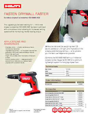 Perceuses et visseuses sans fil Hilti SD 5000-A22 02 