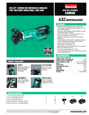 Perceuses et visseuses sans fil Makita XAD06Z