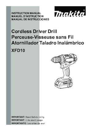 Perceuses et visseuses sans fil Makita XFD10Z