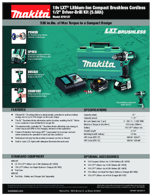 Perceuses et visseuses sans fil Makita XFD12T